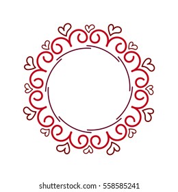 Decorative line art frames for design template. Place for text. Floral border. Lace illustration for invitations and greeting cards