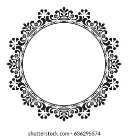 Decorative line art frames for design template. Elegant element for design in Eastern style, place for text. Black outline floral border. Lace vector illustration for invitations and greeting cards