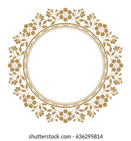 Decorative line art frames for design template. Elegant vector element for design in Eastern style, place for text. Golden outline floral border. Lace illustration for invitations and greeting cards