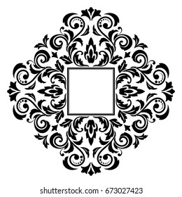 Decorative line art frames for design template. Elegant element for design in Eastern style, place for text. Black outline floral border. Lace vector illustration for invitations and greeting cards,