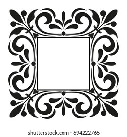 Decorative line art frames for design template. Elegant element for design in Eastern style, place for text. Black outline floral border. Lace vector illustration for invitations and greeting cards