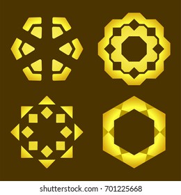 Decorative line art frames for design template. Elegant vector element for design in Eastern style. Golden outline floral border. Lace illustration for invitations and greeting cards