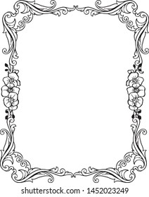 Decorative Line Art Frames Elegant Floral Stock Vector (Royalty Free ...