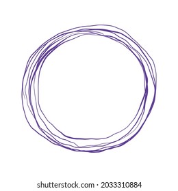 Una línea decorativa dibujada en círculo. Resumen de líneas onduladas. Dibujar diseño moderno de vectores de doodle. Se puede usar como lugar para tomar notas. 