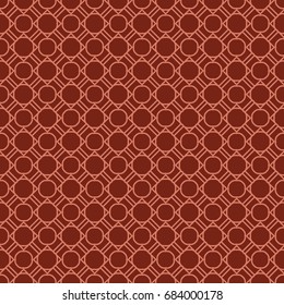 decorative line geometric ornament. seamless vector illustration. texture for design, wallpaper, invitation card, banner, fabric. brick color