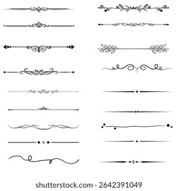 Decorative line icons.Vintage set of decorative line,divider, elements,text,border,divider vector and illustration.