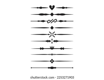 Vector de elemento de ornamento de línea decorativa