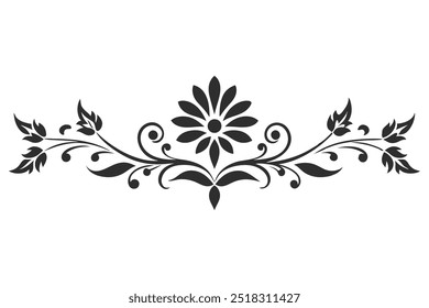 Decorative Line Ornamental Border Design Floral Motif Abstract Flourish and Filigree Patterns