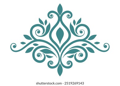 Decorative Line Symmetric Ornamental Border Design Floral Motif Abstract Flourish Filigree Elements