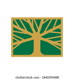 decorative line tree vector logo template
