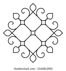 Decorative linear design for greeting cards, wedding invitations, coloring books, etc. Arabesque. Vector illustrations in oriental style. Line art  geometric mandala. Easy to edit color and lines.
