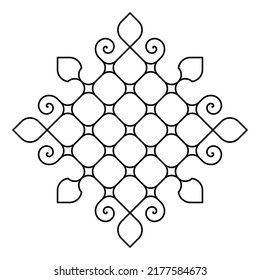 Decorative linear design for greeting cards, wedding invitations, coloring books, etc. Line art  geometric mandala. Vector illustrations in oriental style. Arabesque. Easy to edit color and lines.