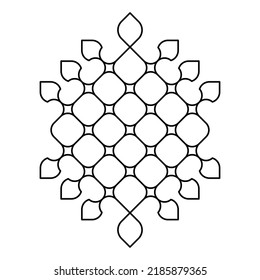 Decorative linear design for greeting cards, wedding invitations, coloring books, etc. Arabesque. Vector illustrations in oriental style. Line art  geometric mandala. Easy to edit color and lines.