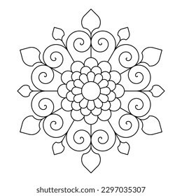 Decorative linear design for greeting cards, wedding invitations, coloring books, etc. Line art geometric mandala. Arabesque. Vector illustrations in oriental style. Easy to edit color and lines.