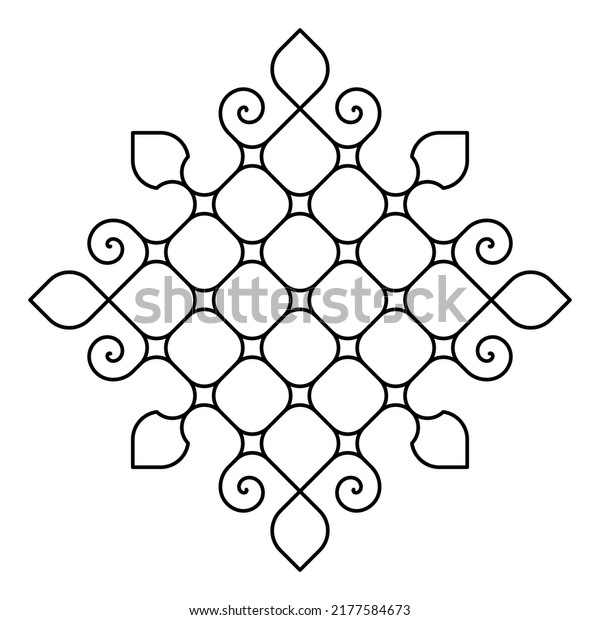 Decorative linear design for greeting cards,\
wedding invitations, coloring books, etc. Line art  geometric\
mandala. Vector illustrations in oriental style. Arabesque. Easy to\
edit color and\
lines.
