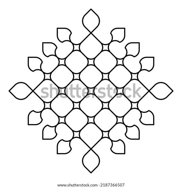Decorative linear design for greeting cards,
wedding invitations, coloring books, etc. Line art  geometric
mandala. Vector illustrations in oriental style. Arabesque. Easy to
edit color and
lines.