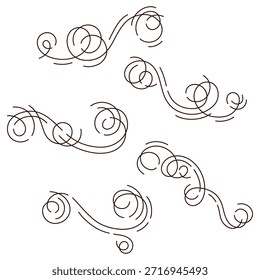 Conjunto de Elementos lineales decorativos. Antiguas remolina bordes de filigrana.