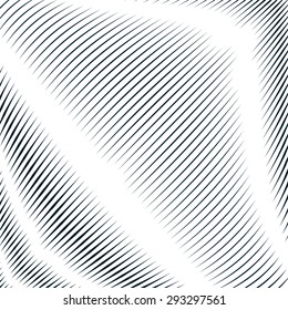 Decorative lined hypnotic contrast background. Optical illusion, creative black and white graphic moire backdrop.