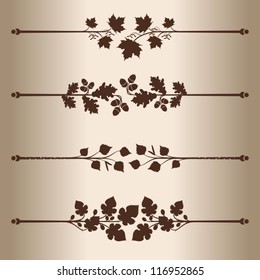 Decorative lines. Elements for design - decorative line dividers. Floral Pattern. Vector illustration.