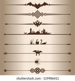 Decorative lines. Elements for design - decorative line dividers. Vector illustration.