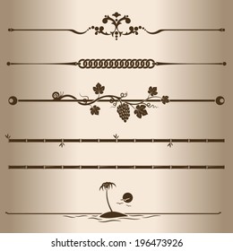 Decorative lines. Elements for design - decorative line dividers. Vector illustration. 