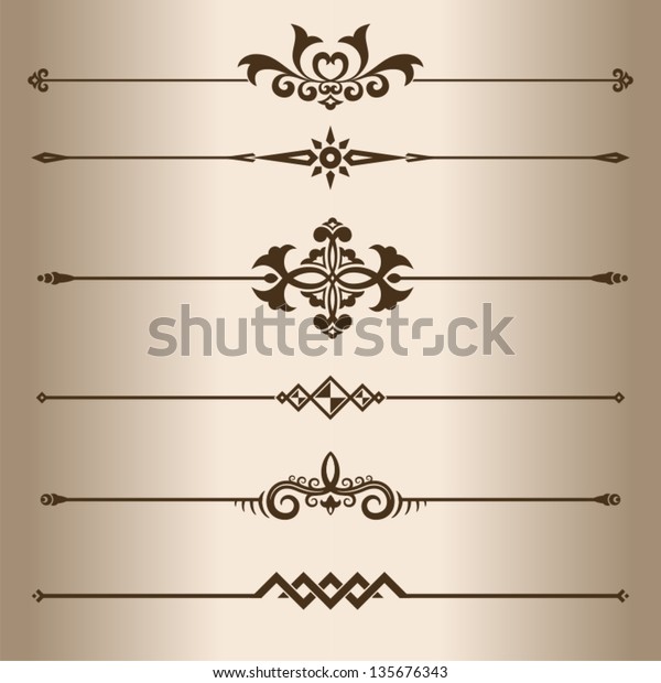 Decorative lines. Elements for design -\
decorative line dividers. Vector\
illustration.