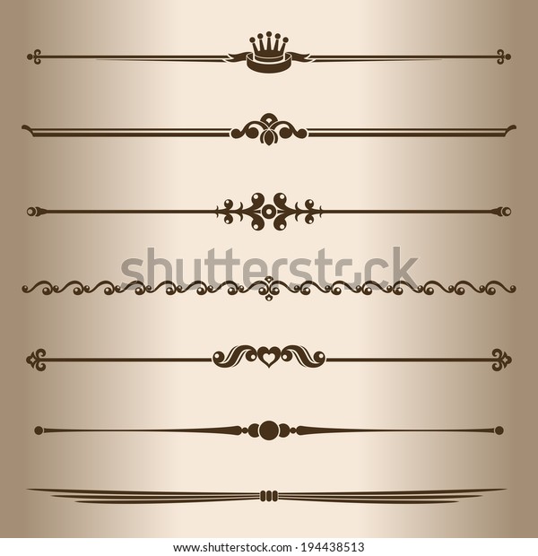 Decorative lines. Elements for design -\
decorative line dividers. Vector illustration.\
