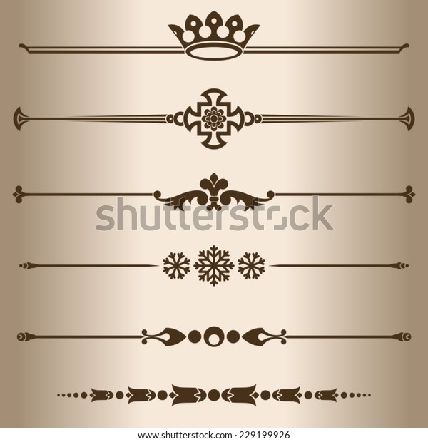 Decorative lines. Elements for design -\
decorative line dividers. Vector illustration.\
