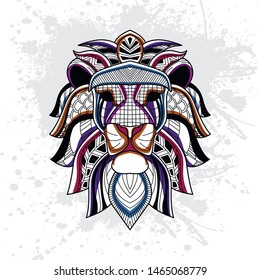 decorative lion art from rousing pattern color with background