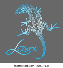 decorative lizard inscription