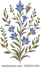 Decorative Lobelia flowers symbol illustration