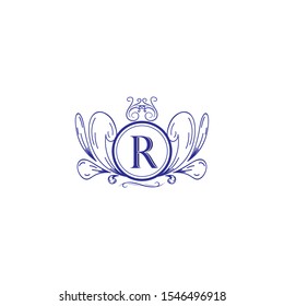 Decorative logo design and initial  R for your business