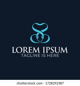Decorative logo design letter ss bright blue.
