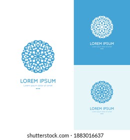 Dekoratives Logo. Elegante, klassische Vektorgrafik. Kann für Schmuck-, Beauty- und Modebranche verwendet werden. Ideal für Emblem, Monogramm, Einladung, Flyer, Menü, Broschüre, Hintergrund oder jede gewünschte Idee.