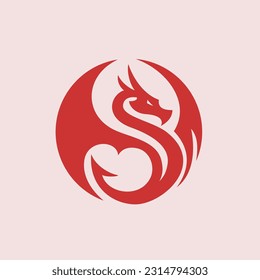 A decorative logo featuring a cool dragon fitted into a circle