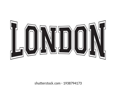 Decorative London Text, Vector Design for Fashion and Poster Prints