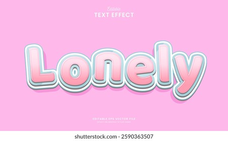 decorative lonely editable text effect design