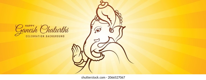 Decorative lord ganesha for ganesh chaturthi card banner design
