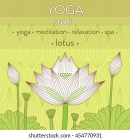 decorative lotus flower bud background for yoga studio design