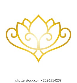 Decorative lotus flower symbols. Elements of patterns for laser and plotter cutting, embossing, engraving, printing on clothing. Ornaments for henna drawings in the oriental style.