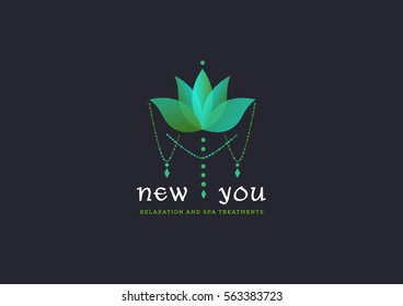 DECORATIVE LOTUS FLOWER, VECTOR LOGO
