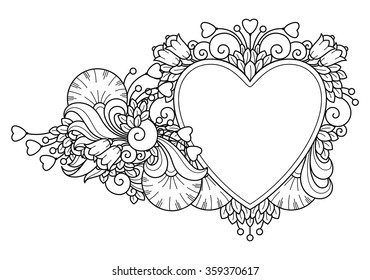 Pattern Form Heart Henna Mehndi Tattoo Stock Vector (Royalty Free ...