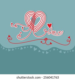 Decorative love heart card design