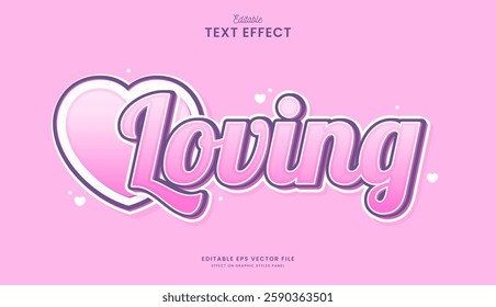 decorative love heart editable text effect design