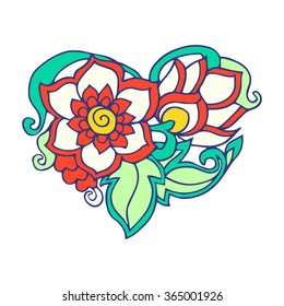 Decorative Love Heart for Wedding or Valentines Day. Vector illustration.