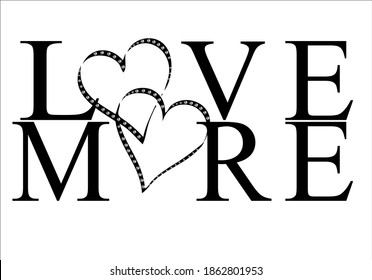 Decorative love more Text with Gemstone Ornament, Fashion Print Design