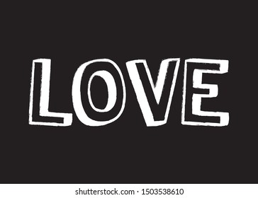 Decorative Love Text for Fashion, Card and Poster Prints