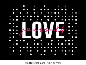 Amor decorativo: Texto en círculos sobre diseños de moda y afiches