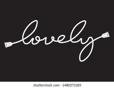 Decorative Lovely Text with Rope Ornament