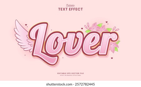 decorative lover angel editable text effect design